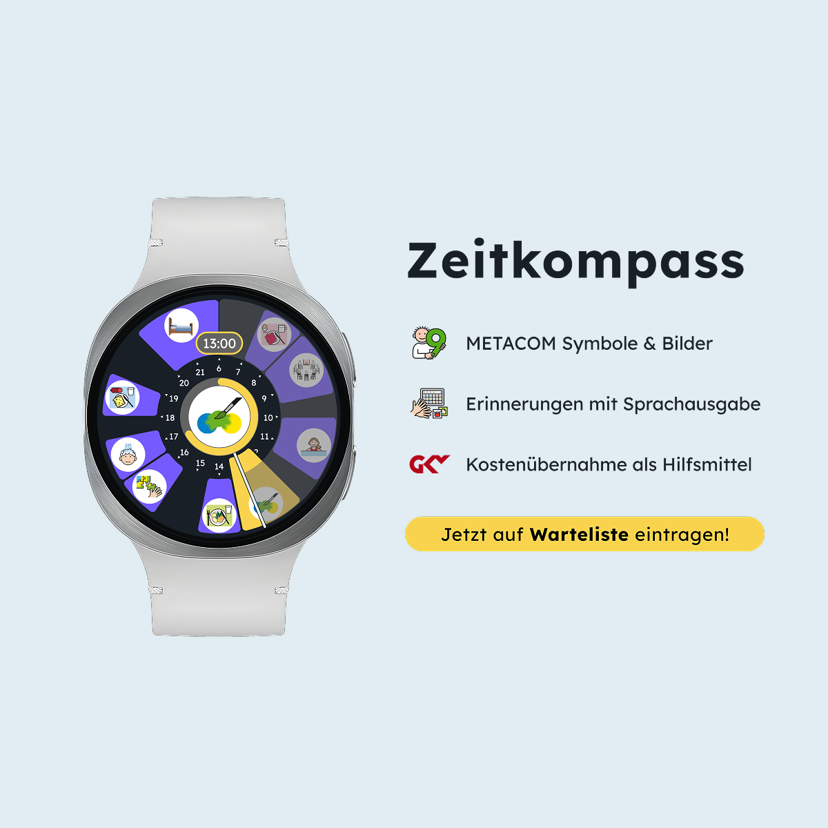 Zeitkompass Smartwatch und App – Zeitpläne barrierefrei sichtbar machen